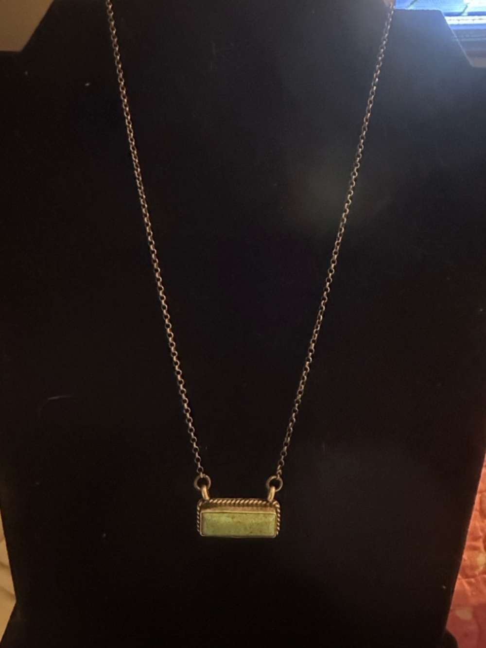 16 in Sterling Silver Kingman Bar Navajo Made By Dixon Necklace